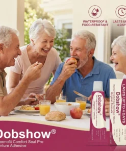 Dobshow® ThermoFit Comfort Seal Pro Denture Adhesive FDA Certified (Clinically Proven 96-Hour Lock Hold for Secure, Comfortable Zinc-Free Denture Fit )