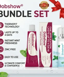 Dobshow® ThermoFit Comfort Seal Pro Denture Adhesive FDA Certified (Clinically Proven 96-Hour Lock Hold for Secure, Comfortable Zinc-Free Denture Fit )