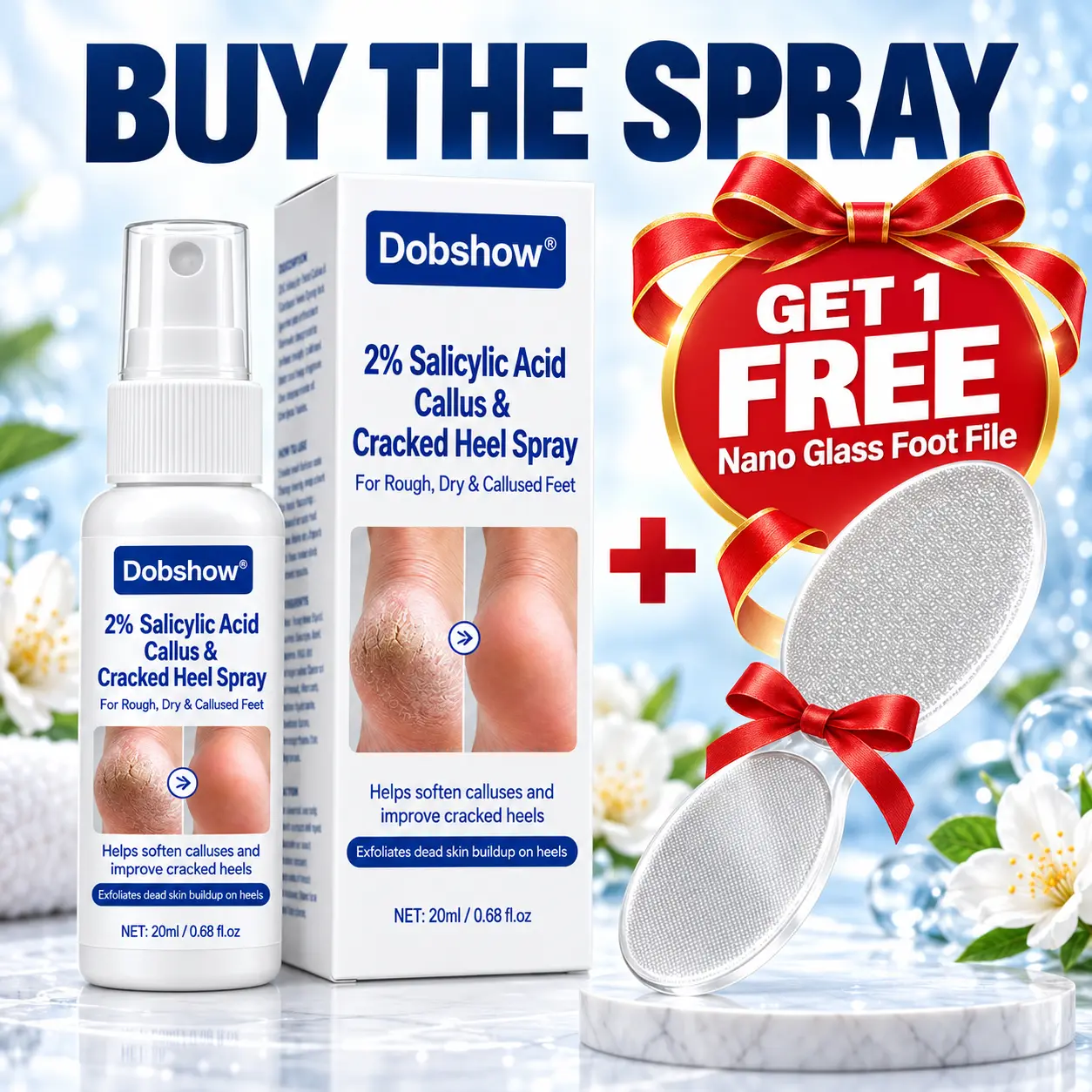 Dobshow® Medical-Grade 2% Salicylic Acid Callus & Cracked Heel Repair Spray
