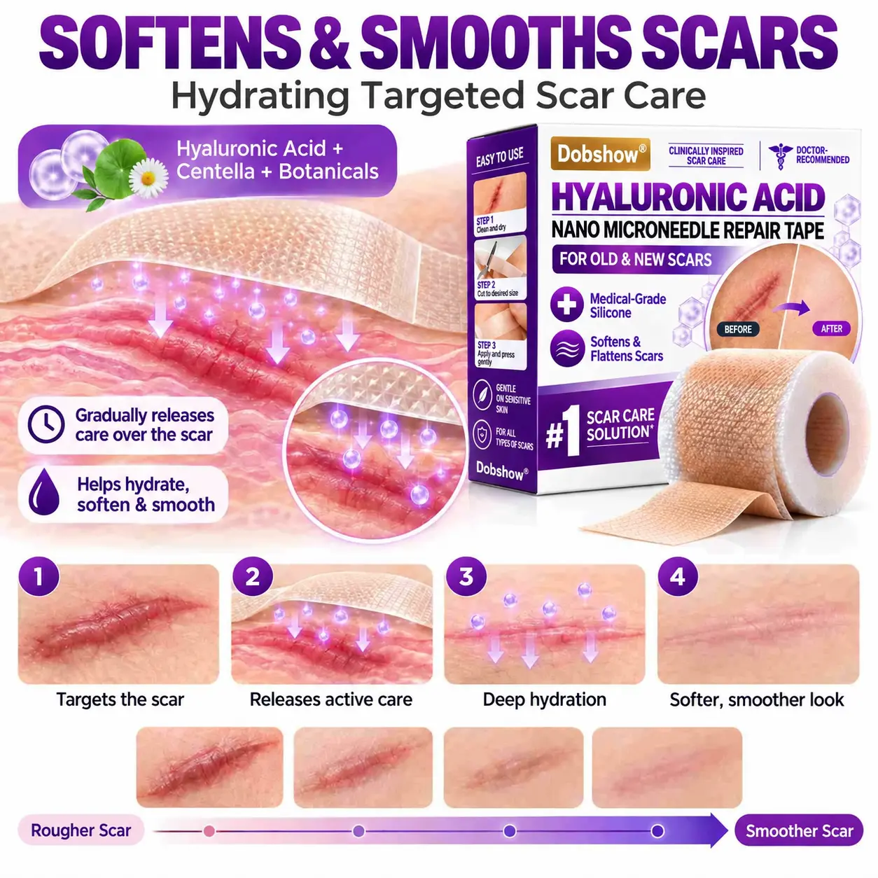 Dobshow® Medical-Grade Nano Microneedle Scar Repair Tape
